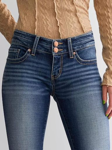Title 7, Ladies Mid Waist Slim Fit Stretch Retro Flared ...