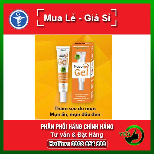 Nacurgo Gel - Đánh Bay Thâm Sẹo Mụn, Chặn Đứng Viêm Nang Lông (Tuýp 20G)