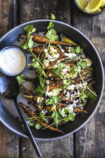 Easy tandoori roasted carrots.