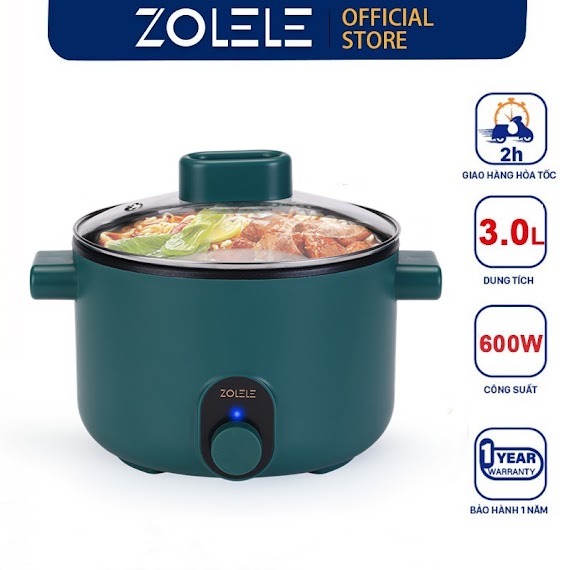 Nồi Nấu Ăn Điện Zolele Zc002 3L (Lòng Nồi 2L) Thông Minh Đa Năng