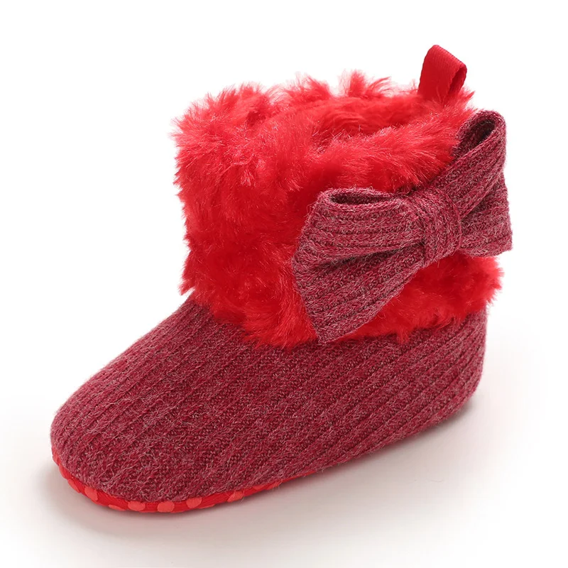Babysnowboots voor 0-1 jaar, unisex, met strik en gebreid. Warme schoenen voor baby's. Bescherming en comfort voor de kleine voetjes in de winter.