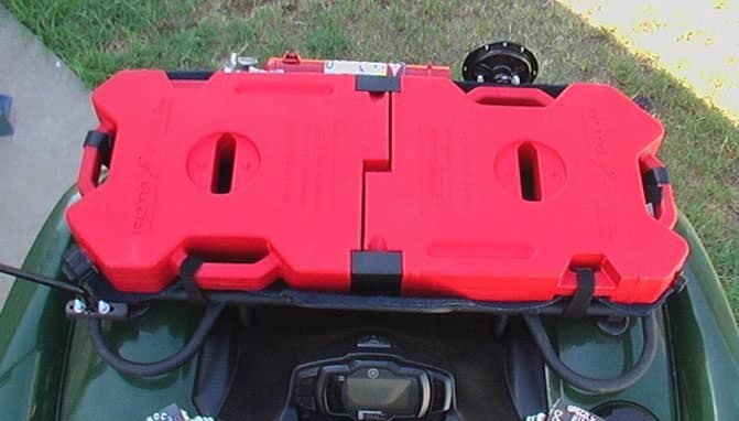 UTV equipped with gas storage containers