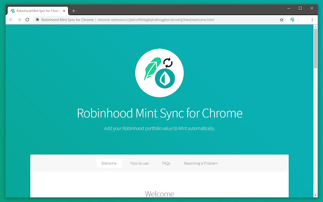 Robinhood Mint Sync chrome extension