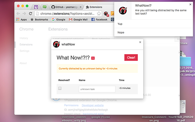 whatNow chrome extension