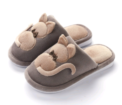 Pantofole invernali a forma di gatto carino per genitori e bambini, calde, in cotone, con velluto, con cartoni animati, pantofole per la casa per bambini.