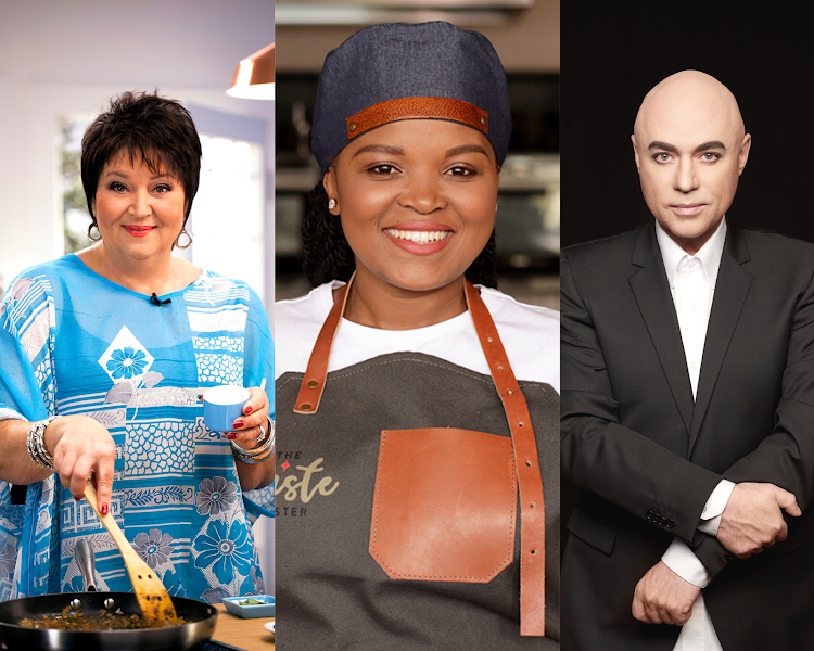 Celebrity chefs, from left, Jenny Morris, Tumi Mogoai and Nataniël le Roux dish up some delectable French recipes