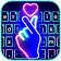 Thème de clavier Love Heart Neon icon