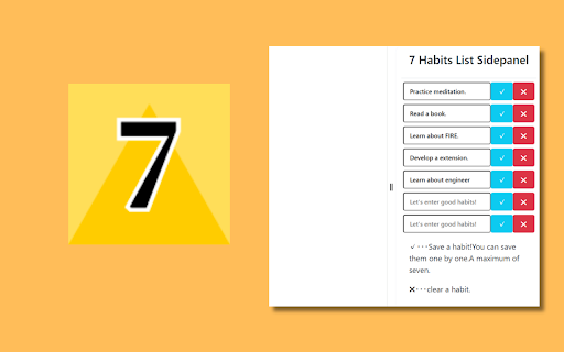 7 Habits List Sidepanel