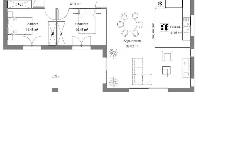  Vente Terrain + Maison - Terrain : 664m² - Maison : 105m² à Vielle-Saint-Girons (40560) 