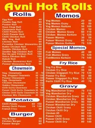 Avni Hot Rolls menu 1