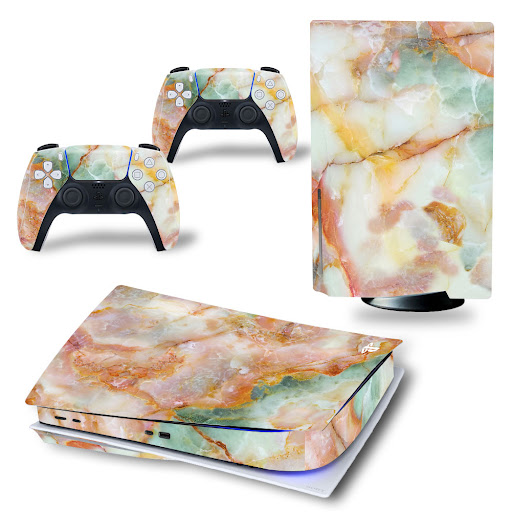 Title 3, Elegant White Vinyl Skins for Playstation 5 Con...