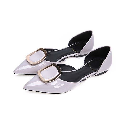 Title 6, Womens Pointed Toe Square Buckle Flat Shoes – ...
