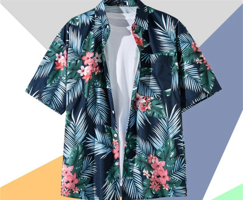 Chemise homme manches courtes imprimée style rétro Le top tendance pour l'été Confort et look vintage pour un style décontracté et branché.