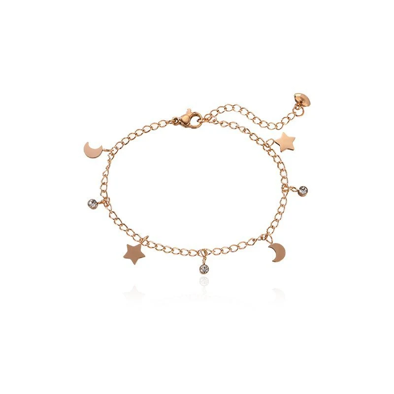 Title 5, Pulseira feminina de estrela e lua Design simpl...