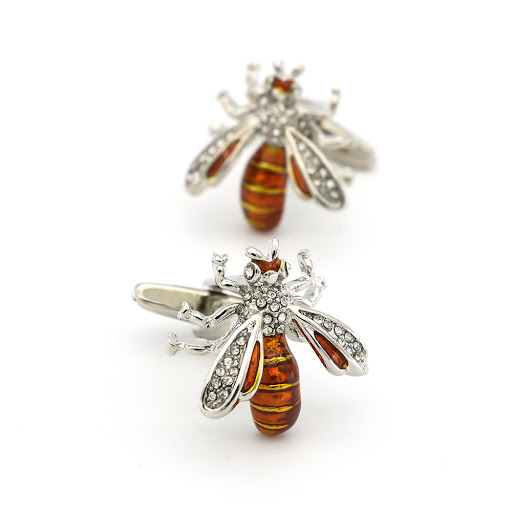 Title 1, Animal Bee-shaped Copper Cufflinks, a unique an...