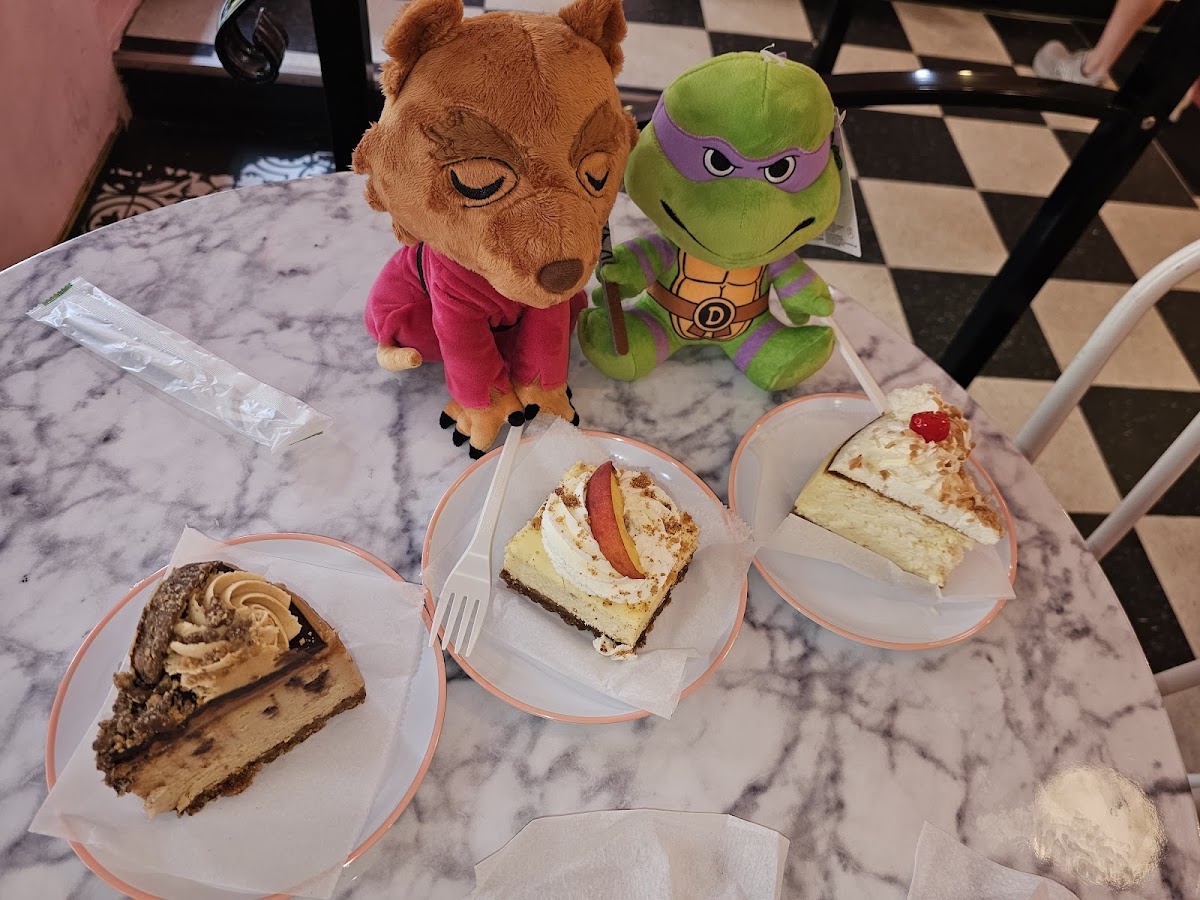 Master Splinter and his son Donatello decided they would take a dessert break before they take the rest home to share with April, Michelangelo, Raphael and Leonardo