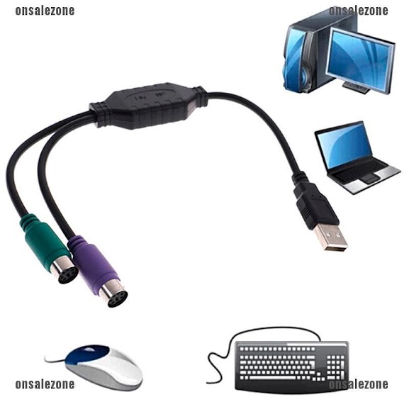 1 Dây Cáp Chuyển Đổi Usb Male Sang Dual Ps2 Female