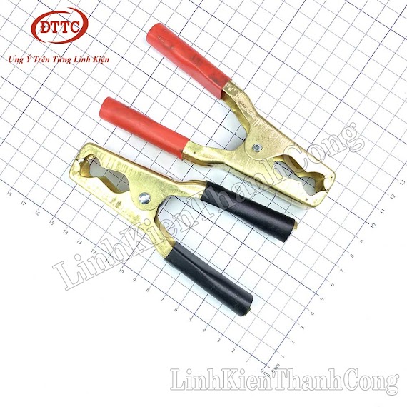 Kẹp Acquy 200A Đồng Nguyên Chất 13Cm (Đỏ + Đen)