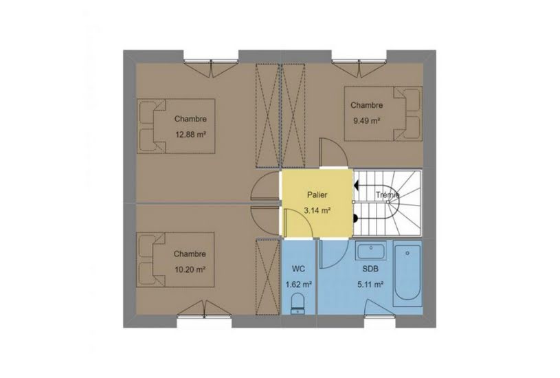  Vente Terrain + Maison - Terrain : 582m² - Maison : 86m² à Chanteloup (35150) 