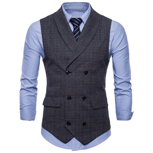Title 6, Check lapel vest — Elevate your style with this...