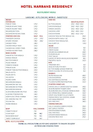 Hotel Harbans Residency menu 1