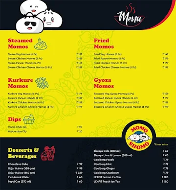 MOMO SHOMO menu 