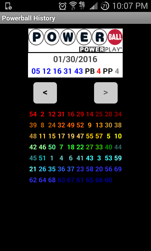 Android application GF Powerball Calculator screenshort
