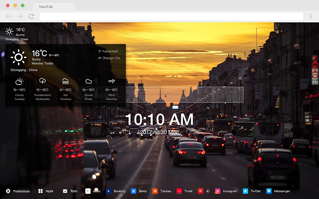 City Night New Tab Page HD Photography Theme