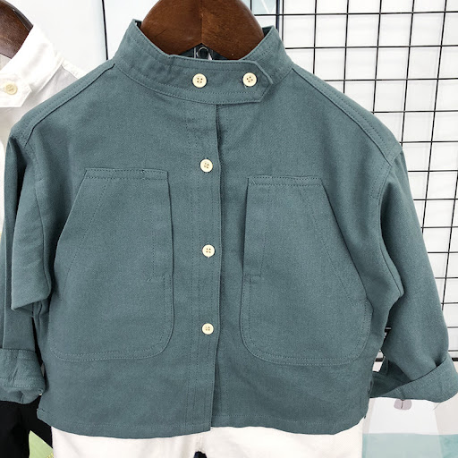 Title 2, Autumn model solid color shirt for boys, Korean...