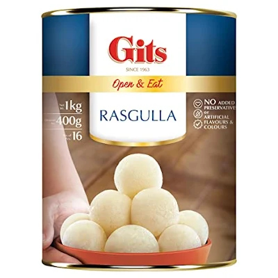 Gits Rasgulla Tin - 1 kg