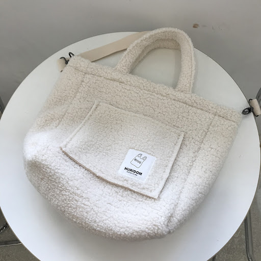 Title 7, Lamb Hair Casual Messenger Bag Portable for eve...