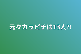 元々カラピチは13人?!