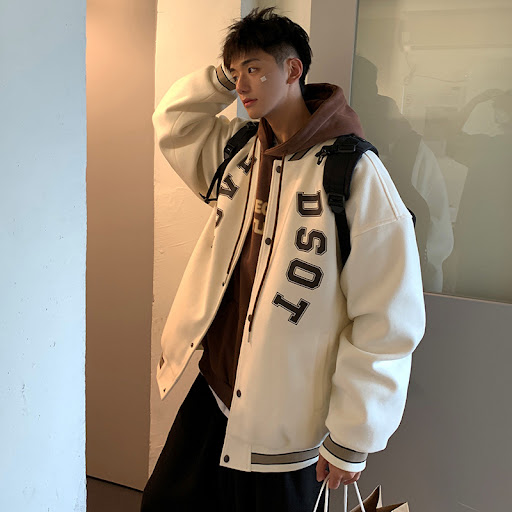 Title 1, High Street Mens Alphabet Print Baseball Jacke...