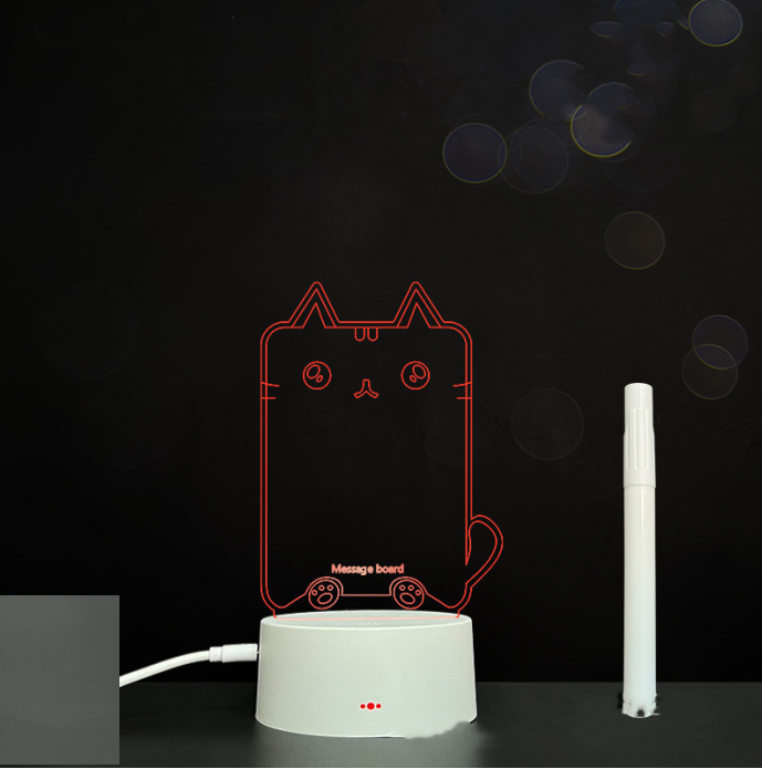 Lavagna acrilica 3D con luce LED per messaggi scritti a mano. Crea appunti luminosi e personalizzati, perfetta per casa, ufficio o regalo.