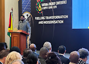 Guyana's President Mohamed Irfaan Ali speaks at Guyana's Energy Conference and Exhibition in Georgetown, Guyana. February 19, 2024. 