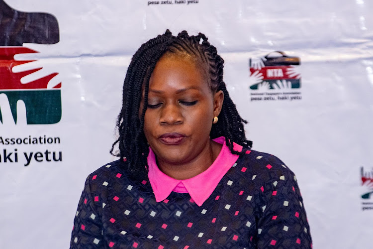 The Kenyan Network of Cancer Organizations (KENCO) Executive Director Phoebe Ongadi speaks on March 20, 2024