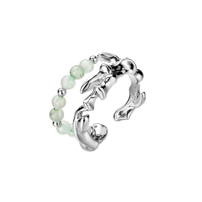 Title 1, Bague femme en bambou texturé, design spécial e...