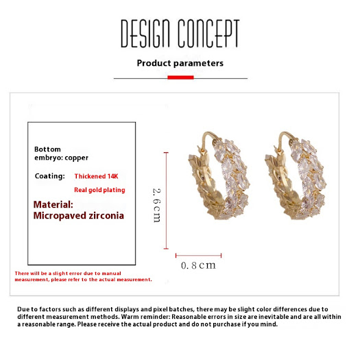Title 1, Special-interest Design Zircon Wheat Earring, a...