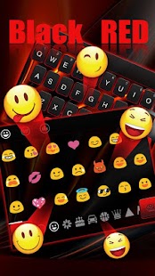 3D Black Red Keyboard