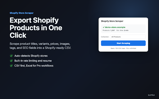 Shopify Store Scraper - Export Products to CSV screenshot 2