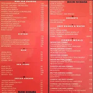 Ruchi Shikara menu 1