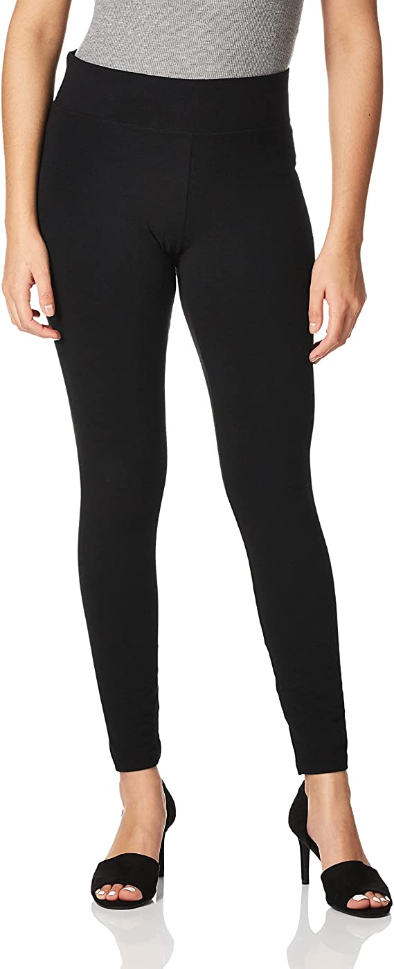 HUE Women's Cotton Ultra Legging with Wide Waistband, Assorted