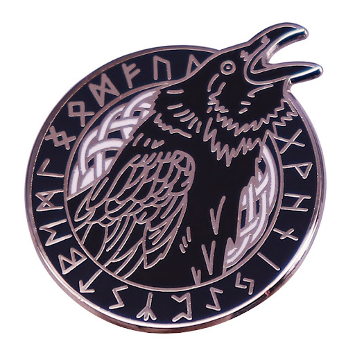 Title 2, Broche de esmalte Viking Aoding Crow para peito...