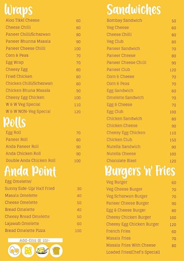 Buns And Wraps menu 