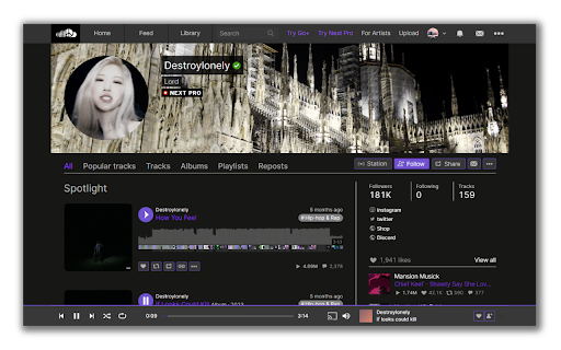 SoundCloud Dark - Purple theme for SoundCloud