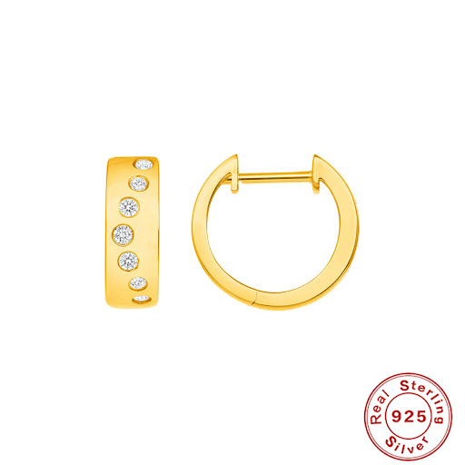 Title 4, S925 Sterling Silver Wide Surface Diamond INS S...