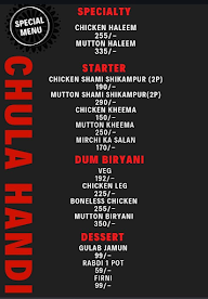 Chula Handi menu 1