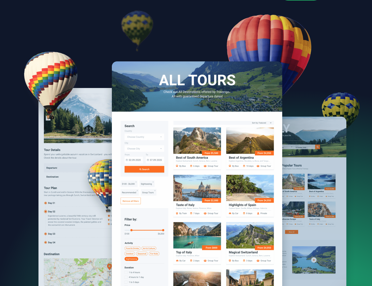 Travel website With WordPress Dynamic Template