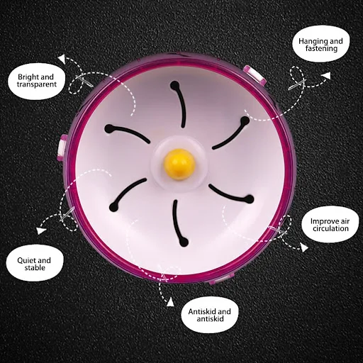 Silent Hamster Exercise Wheels Quiet Spinner Hamster Running Wheels for Cage Gerbils Mice Small Animals Toy Supplies 3 S