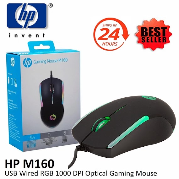 Chuột Chơi Game Hp M160 Dpi 1000 3D Có Đèn Led Nền